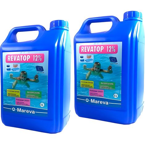 Mareva – Kit de traitement piscine – Algicide choc 12% – Lot de 2 x 5L – Compatible tous types de traitements