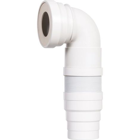 Siamp – Pipe WC coudée extensible en PVC – Sortie mâle Ø90 à 110mm – Longueur 225 à 390mm – Joint EPDM pour canalisation (1/5)