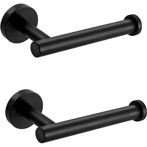 Porte-essuie-tout perforé, porte-papier toilette, porte-essuie-tout mural, porte-essuie-tout (noir) lot de 2 (1/5)