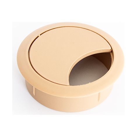 60-mm-Kabeldurchführung aus Kunststoff, helle Buche SANS MARQUE