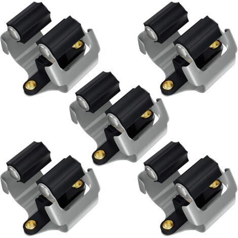 Accroche Balai, Accroche Balai Mural 5 PCS, Broom Holder Ajustable, Porte Outils Mural antidérapant, Placard à balais Multifonction pour Cuisine, Jardin, Garage, Bureau (1/5)