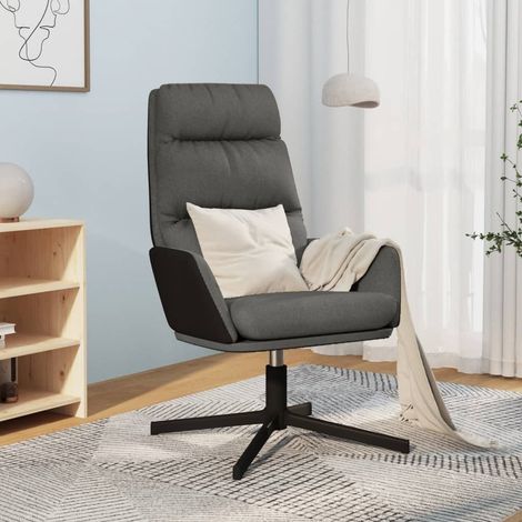 Chaise de relaxation Fauteuil relax - Gris foncé Tissu BonneVie-58309 (1/5)