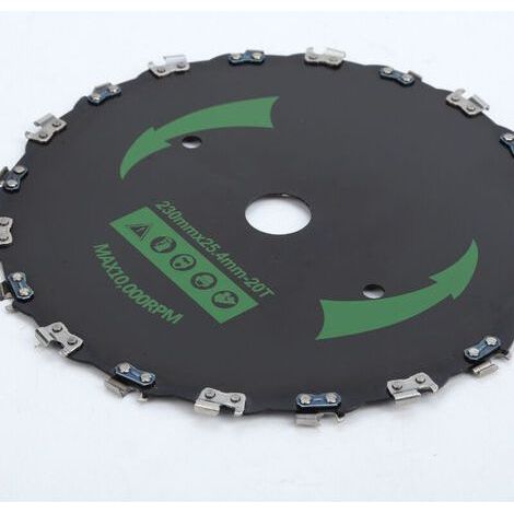 CHOYCLIT Universal 20 dents Faucheuse Lame à angle droit scie à chaîne Lame de scie débroussailleuse disque de jardin Accessoires machine 230mm Noir (1/5)
