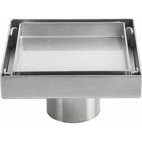 Siphon de sol invisible en acier inoxydable 304 drain de sol déodorant épaissi carré 1010cm (1/5)