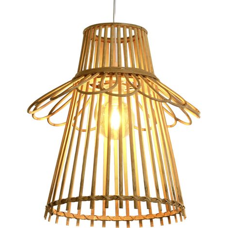DKD Home Decor Suspension Marron en Rotin 50W (1/5)