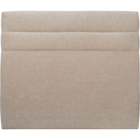Tete de lit Lignes Tissu Beige brun L 180 cm - Ep 10 cm rembourré (1/4)