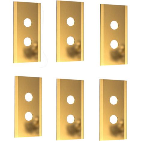 Ersatzmesser kompatibel mit Mammotion Luba Yuka Mährobotern – Doppelloch, goldfarben, 6er-Pack, 0,9 mm dick