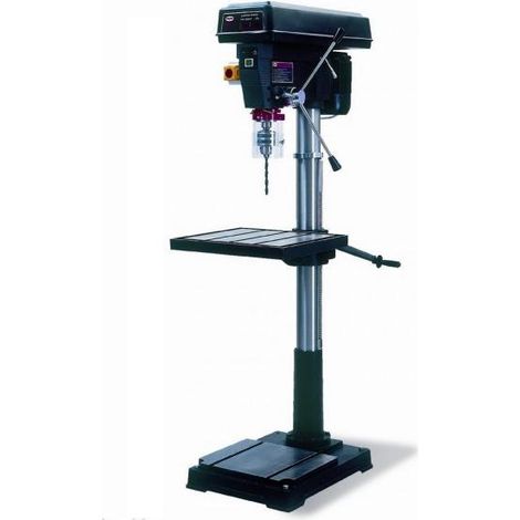 Trapano a colonna, Proma, modello E-2020F 400V, per forature industriali di precisione, motore da 1500W, trasmissione a ingranaggi e tavolo regolabile
