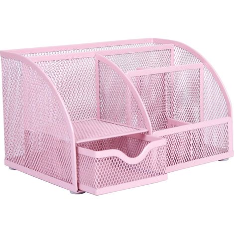 1 Pcs Organisateur de Bureau, Papeterie Organizer (Rose) Pot à stylo, Bureau Ranger, Multifonctions Organisateur