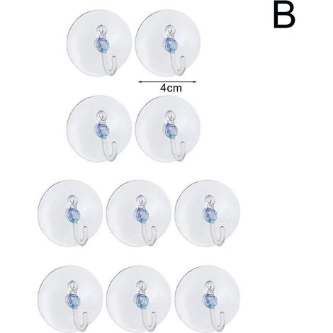 10 petits crochets à ventouse pour fenêtre, en plastique transparent de 5 cm (1/5)