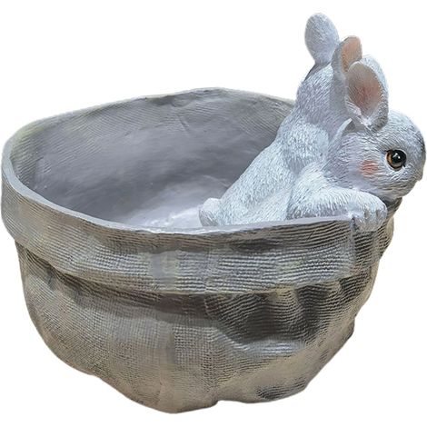 Pot de fleurs lapin, jardinière pour plantes succulentes, pot de fleurs décoratif lapin, pots de fleurs en forme d'animaux, décorations artistiques (1/4)