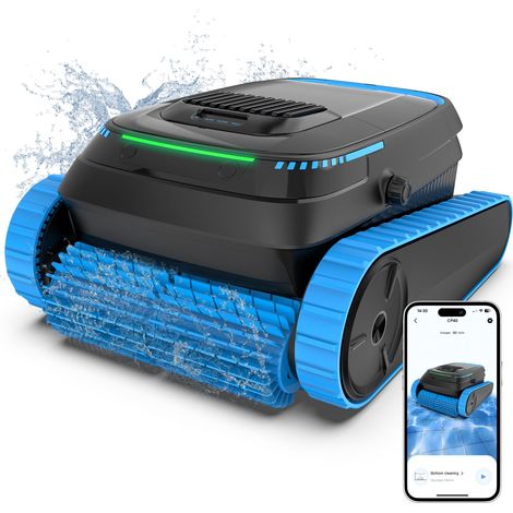 Airrobo – Robot piscine sans fil – Nettoyage complet fond, parois, ligne d’eau – Autonomie 120 min – Technologie NaviClean™ – Contrôle par APP (1/5)