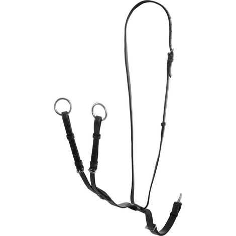 EQUESTRO Martingala NERO collier in cuoio resistente misura COB CAVALLO (1/5)