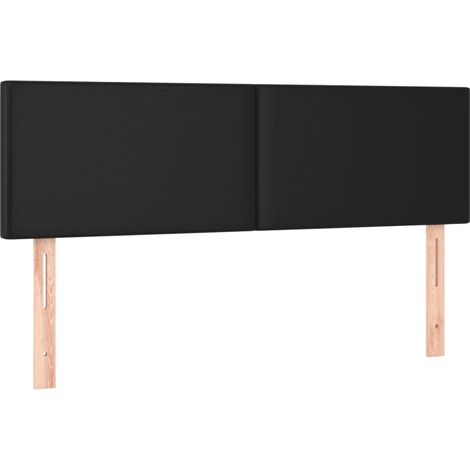 Bettkopfteil/Bettkopf/Kopfteile Schwarz 144x5x78/88 cm Kunstleder (1/5)