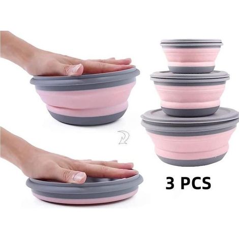 Online Store - Boîte Lunch Silicone Contenant Pliable,Stockage Aliments Ensemble Contenant Conteneurs Stockage Aliments Silicone Pliable Pour Pique (1/4)