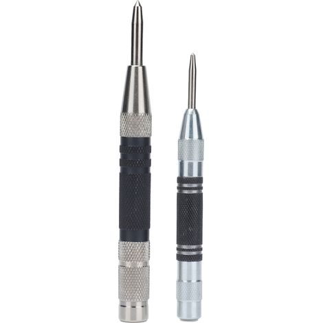 Lot de 2 poinçons automatiques réglables pour bois et métal, outil de perçage à percussion ajustable