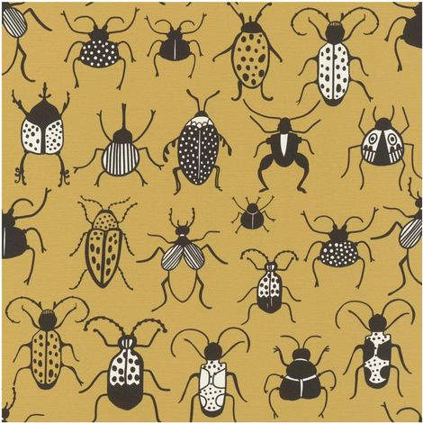 Rasch Claas Bugs Life Mustard Wallpaper Paste The Wall Vinyl Extra Washable (1/4)