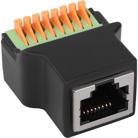Adaptateur RJ45 8 Broches Sans Soudure Femelle Vers Connecteur Réseau à Ressort Rapide pour CAT5/6/7 Audio Analogique GPIO (1/5)