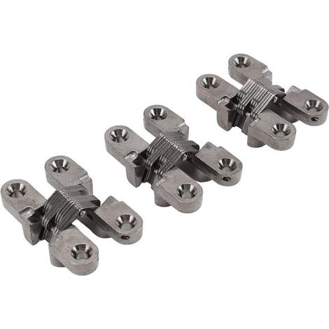 3 bisagras de cierre para puertas en miniatura de 43 mm - Bisagra cruzada invisible de 180 grados de aleación de zinc - Soporte para joyas - Alta capacidad de carga.