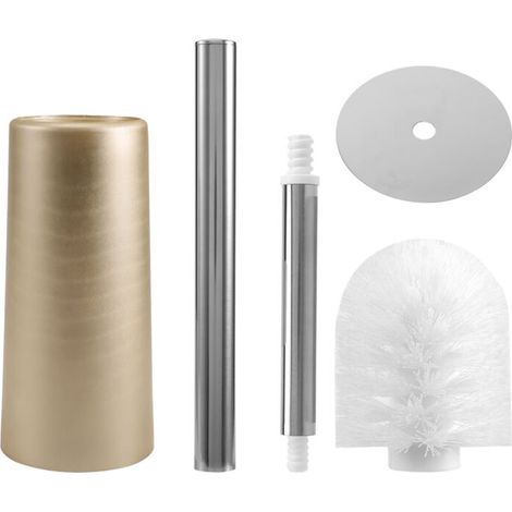 Brosse de toilette et support en acier inoxydable - Brosse de toilette pour salle de bain (dorée)-AquaForge (1/5)