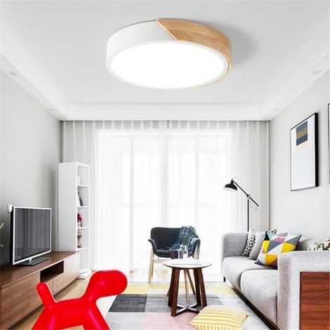 Runde Deckenleuchte, modernes Macaron-LED-Lampendesign, schlichte Farbe, Weiß, für Zuhause, Schlafzimmer, Kinderzimmer, Restaurant