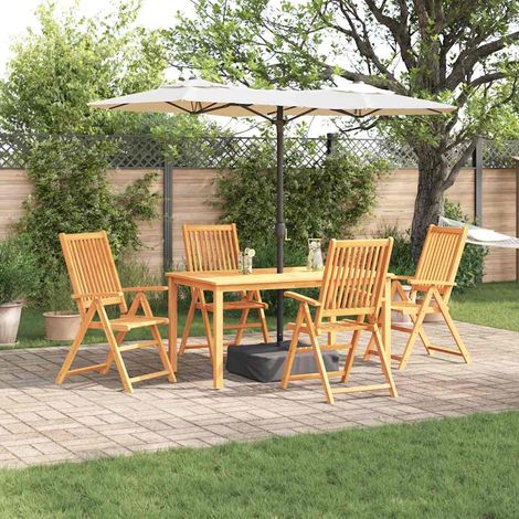 Garten Essgruppe 5 pcs Braun Massivholz Akazie