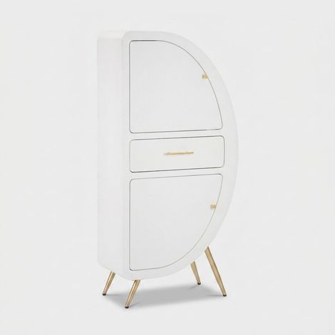 Aparador alto Venus de MDF y metal con 2 puertas y cajón (1/5)