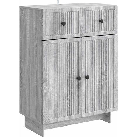 vidaXL  Sideboard  Grey Sonoma 66 x 34.5 x 90 cm Engineered Wood