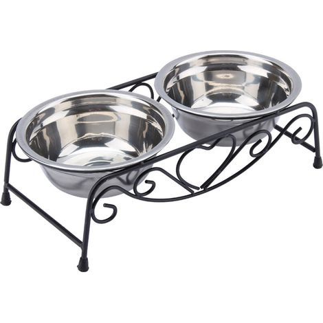 Mangeoire pour chien, bols noirs facilement inoxydables, pour animaux domestiques (1/5)