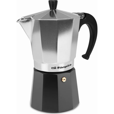 Orbegozo kfm 930 caffettiera de alluminio famiglia di gusti - capacità 9 tazze - utilizzabile in cucina a gas - elettrico e in vetroceramica - manico ergonomico - facile da pulire - valvola -de sicure (1/5)