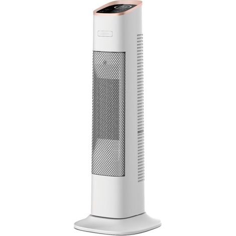 Termoventilador Ceramico Vertical 2000w Bl/oro C.remoto 2potenc.3func.Termost.reg. Oscilante Antivuelco Temporiz. 62x23,5x23,5cm (1/3)