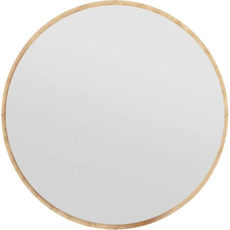 Dmora - Miroir Euterpe, Verre miroité, Objet d'ameublement mural, Décoration avec miroir, 60x2h60 cm, Chêne, avec emballage renforcé