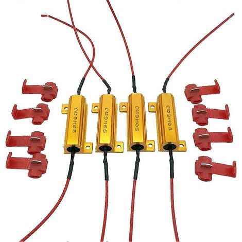 4 résistances de charge pour ballast de clignotant LED, relais de fréquence de clignotement, ampoules clignotantes 50 W, résistance de charge 6 ohms (1/5)