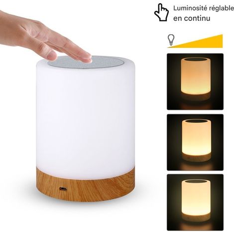 Lamp of Bedside, Night LED with 256 Color RVB, Lamp Atmosphere cordless with Timer, Night Breastfeeding Night Tactile, 3000mAh Rechargeable USB for Bedroom Child, Living room, Camping (1/5)