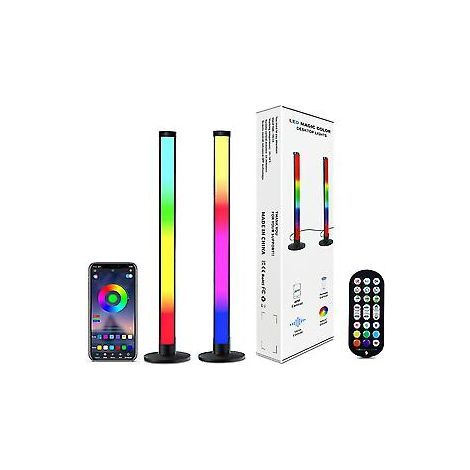 Ambient Light Set aus 2 kabellosen Tischlampen für Schlafzimmer mit wiederaufladbarem 1500-mAh-Akku, dimmbar und betriebsbereit. (Schwarz) (1/4)