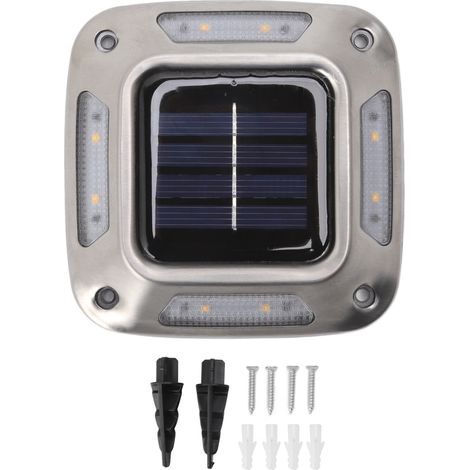 Ortviai Applique Solaire Étanche pour Extérieur – 8 LED en Acier Inoxydable, Lumière Chaude, Idéale pour Jardin, Allée et Cour (1/5)
