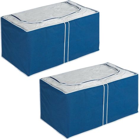 WENKO Jumbo-Box Air - atmungsaktives Vlies, dunkelblau, 2 Stücke