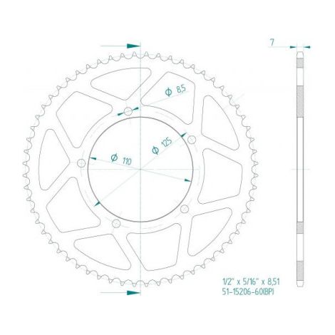 Couronne TT Esjot Sherco 21/23 Vendue sous Blister