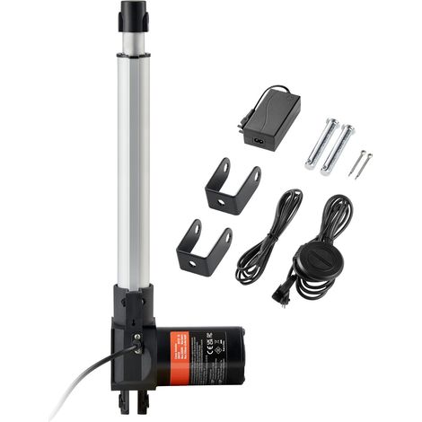 Vérin électrique 24V 254mm, vitesse 25mm/s, poussée 1000N (99,8 kg), protection IP44 (1/5)