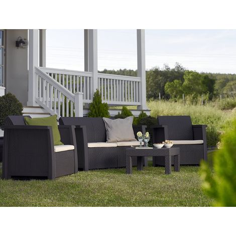 Set da giardino KETER VEGAS salotto con 2 poltrone e divano + tavolino