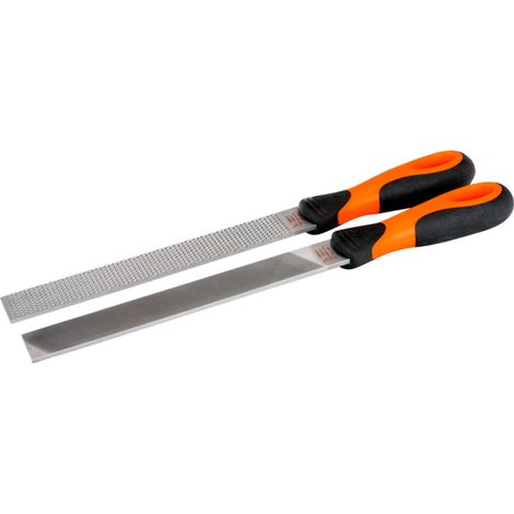 Bahco 4-in-2 ERGO Kombi-Feilen-Satz mit 2-Komponenten-Griff für Holz und Metall 200 mm