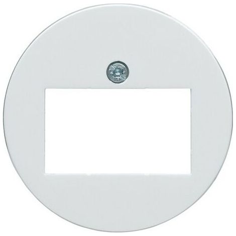 Enjoliveur prise HP ou prise RJ45 blanche collection 1930 HAGER WMV750B (1/2)