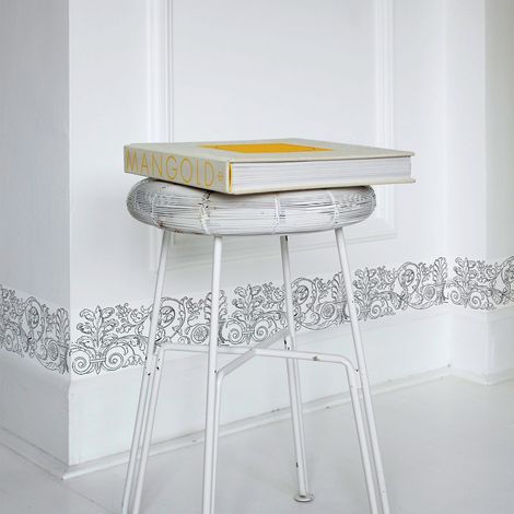 Frise adhésive autocollante 15 cm x 300 cm – Motif arabesque en vinyle – Pour cuisine, salon, meubles – Fabrication 100% française – Plage (1/2)