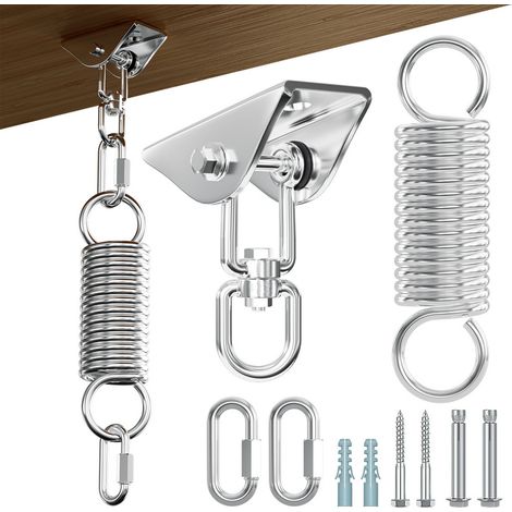 SWANEW Deckenhaken Hängesessel, Edelstahl Schwerlast Deckenhalterung Schaukelhaken 360°Schaukel bis 400KG Kapazität Deckenhaken mit Schraube 304-Edelstahl für Betonholz-Sets, Yoga, Hängematte (1/5)