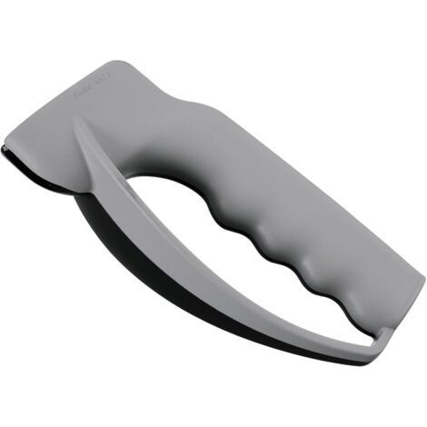 Gray knife sharpener: Manual sharpener with durable synthetic handle, suitable for all types of knives. (1/5)