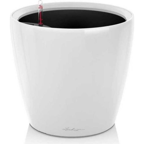 Pot de fleur LECHUZA Classico Premium LS 50 - kit complet, blanc brillant