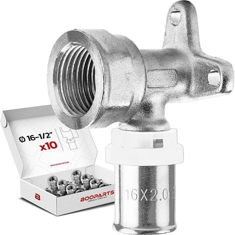 Console Murale à Sertir Ø16–1/2" 15/21 Femelle Raccord Multicouche Profil TH pour Tubes PER, PEX et Multicouche Plomberie et Sanitaire Lot de 10 (1/4)