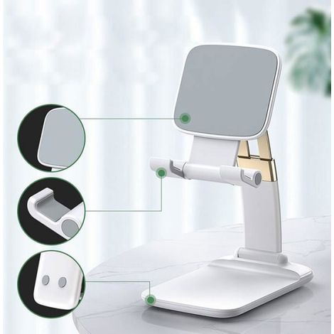 Support de tlphone portable multifonctionnel pliable tlescopique en alliage d'aluminium cratif pour le bureau Bl FIXATION TELEPHONE (1/4)