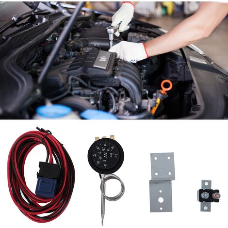 Kit de 21 pièces comprenant un relais de commande de thermostat de ventilateur de radiateur électrique réglable 12 V pour voitures et camions (1/5)