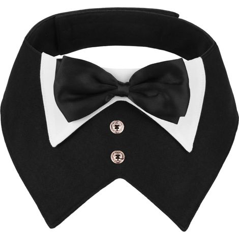 Filiyano-Collier smoking pour chien, collier de mariage/anniversaire avec nœud papillon, collier bandana smoking pour animaux de compagnie, convient (1/4)